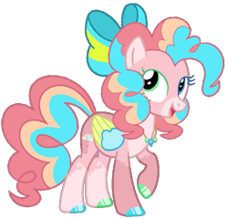 Size: 695x668 | Tagged: safe, artist:jemimasparkle, pinkie pie, alicorn, pegasus, pony, g4, alicornified, alternate design, alternate mane color, base used, bow, cute, diapinkes, female, hair bow, jemimaverse, jewelry, mare, necklace, open mouth, open smile, pegasus pinkie pie, race swap, simple background, smiling, solo, transparent background, vector