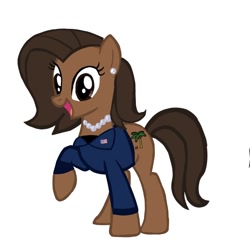 Size: 1280x1280 | Tagged: safe, artist:redmoldyapples, earth pony, pony, american flag, female, kamala harris, ponified, simple background, solo, united states, white background