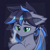 Size: 3072x3072 | Tagged: safe, artist:keupoz, oc, oc only, oc:midnight aegis, bat pony, pony, abstract background, bags under eyes, bat pony oc, bat wings, cheek fluff, chest fluff, commission, cup, eyebrows, eyebrows visible through hair, holding, solo, steam, wings