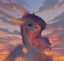 Size: 2560x2429 | Tagged: safe, artist:flightless birdie, fluttershy, pegasus, pony, g4, chest fluff, ear piercing, earring, female, jewelry, mare, piercing, slender, solo, thin