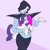 Size: 1000x1000 | Tagged: safe, artist:stiletto, rarity, pony, robot, unicorn, g4, crossover, duo, duo male and female, female, holding, holding a pony, horn, male, mettaton, mettaton ex, smiling, talking, undertale, walking