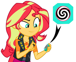 Size: 3780x3047 | Tagged: safe, artist:paco777yuyu, sunset shimmer, human, equestria girls, g4, female, geode of empathy, hypnosis, magical geodes, simple background, solo, transparent background, vector