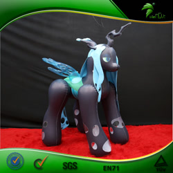 Size: 600x600 | Tagged: safe, queen chrysalis, changeling, changeling queen, inflatable pony, g4, bootleg, carpet, eyeshadow, female, frame, hongyi, indoors, inflatable, irl, lidded eyes, makeup, obtrusive watermark, opaque inflatable, photo, red carpet, shiny, standing, translucent inflatable, transparent legs, transparent wings, watermark, wings