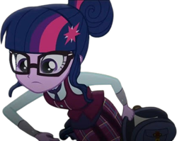 Size: 3162x2520 | Tagged: safe, edit, edited screencap, editor:mrtoonlover83, screencap, sci-twi, twilight sparkle, human, equestria girls, g4, my little pony equestria girls: friendship games, background removed, clothes, crystal prep academy uniform, female, glasses, necktie, not a vector, school tie, school uniform, schoolgirl, simple background, transparent background, uniform