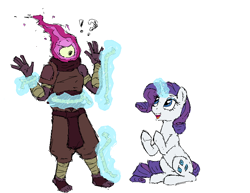 Size: 800x617 | Tagged: safe, artist:mileslancer, rarity, human, g4, bobby, dead cells, duo, measuring, measuring tape, ms paint, simple background, white background