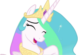 Size: 3550x2520 | Tagged: safe, edit, edited screencap, editor:mrtoonlover83, screencap, princess celestia, alicorn, pony, g4, my little pony: friendship is magic, background removed, female, laughing, not a vector, simple background, solo, transparent background