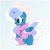 Size: 6890x6890 | Tagged: safe, artist:riofluttershy, oc, oc only, oc:fleurbelle, alicorn, pony, alicorn oc, blue background, blushing, bow, clothes, dressing gown, female, gradient background, hair bow, horn, mare, pink bow, slippers, solo, tail, two toned hair, two toned mane, two toned tail, wings, yellow eyes