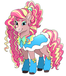 Size: 741x854 | Tagged: safe, artist:byefella, pinkie pie, horse, g4, blue eyes, clothes, curly mane, curly tail, female, simple background, smiling, socks, solo, style emulation, tail, transparent background, two toned mane, two toned tail, unshorn fetlocks, wild manes, wild manesified