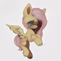 Size: 3678x3678 | Tagged: safe, artist:tuskonline, fluttershy, butterfly, pegasus, pony, g4, female, hooves, mare, pink mane, solo, yellow coat