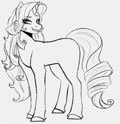 Size: 576x593 | Tagged: safe, artist:slapearl, rarity, pony, unicorn, g4, female, horn, mare, sketch, solo, wip