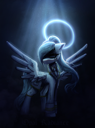 Size: 2003x2696 | Tagged: safe, artist:opal_radiance, oc, oc:opal rosamond, pegasus, pony, halo, solo