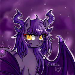 Size: 4096x4096 | Tagged: safe, artist:dw_atias, oc, oc only, oc:nightscale, dracony, dragon, hybrid, pony, female, horns, slit pupils, solo