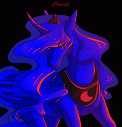 Size: 2892x3014 | Tagged: safe, artist:chrystal_company, princess luna, alicorn, pony, g4, red light, solo