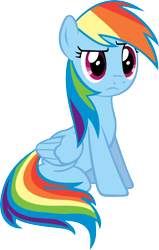 Size: 2100x3310 | Tagged: safe, artist:ryanthebrony, rainbow dash, pegasus, pony, g4, female, mare, simple background, sitting, solo, transparent background, vector