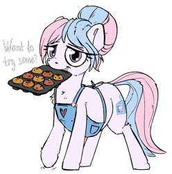 Size: 1480x1490 | Tagged: safe, artist:uteuk, oc, oc only, oc:bundle joy, earth pony, pony, earth pony oc, female, food, mare, muffin, pregnant, simple background, solo, transparent background