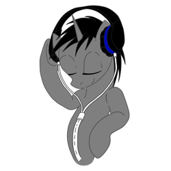 Size: 2200x2200 | Tagged: safe, artist:ruchiyoto, oc, oc only, oc:black cross, pony, unicorn, base used, headphones, horn, male, simple background, solo, stallion, transparent background