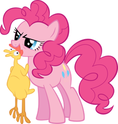 Size: 900x940 | Tagged: safe, artist:cloudshadezer0, pinkie pie, earth pony, pony, dragonshy, g4, my little pony: friendship is magic, female, mare, mouth hold, rubber chicken, simple background, solo, transparent background, vector