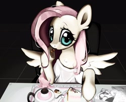 Size: 2528x2048 | Tagged: safe, artist:brainr0tter, edit, fluttershy, g4, death note, l lawliet, solo