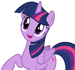 Size: 2612x2460 | Tagged: safe, anonymous artist, derpibooru exclusive, twilight sparkle, alicorn, pony, g4, my little pony: friendship is magic, rarity takes manehattan, season 4, .svg available, cute, female, folded wings, horn, mare, multicolored hair, multicolored mane, multicolored tail, open mouth, raised hoof, simple background, solo, tail, transparent background, twilight sparkle (alicorn), vector, wings