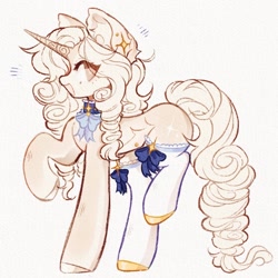 Size: 1440x1440 | Tagged: safe, artist:misty.mooon, oc, oc only, pony, unicorn, choker, clothes, ear fluff, ear piercing, earring, female, horn, jewelry, mare, piercing, simple background, socks, solo, white background