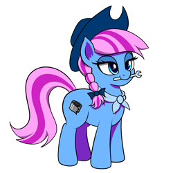 Size: 2000x2000 | Tagged: safe, artist:vomitvomiting, oc, oc:designer doohickey, pony, hat, simple background, solo, white background