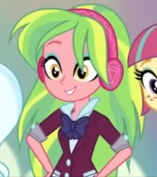 Size: 646x730 | Tagged: safe, screencap, lemon zest, sour sweet, sugarcoat, human, equestria girls, equestria girls specials, g4, my little pony equestria girls: dance magic, cropped, cute, female, headphones, zestabetes