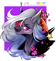 Size: 1000x1100 | Tagged: safe, artist:legendaryshadee, oc, oc:cole, pegasus, pony, bust, female, flower, mare, portrait, simple background, solo, transparent background