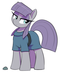 Size: 625x750 | Tagged: safe, artist:thebatfang, boulder (g4), maud pie, earth pony, pony, g4, clothes, duo, eyeshadow, female, lidded eyes, makeup, mare, outline, rock, simple background, transparent background, white outline