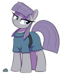 Size: 625x750 | Tagged: safe, artist:thebatfang, boulder (g4), maud pie, earth pony, pony, g4, clothes, duo, female, lidded eyes, mare, outline, rock, simple background, transparent background, white outline