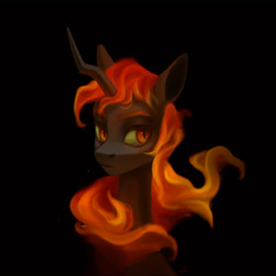 Size: 3000x3000 | Tagged: safe, artist:abri, oc, oc only, pony, unicorn, crooked horn, horn, simple background, solo