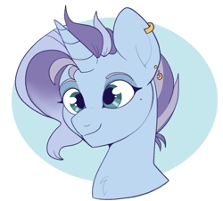 Size: 932x842 | Tagged: safe, artist:lulubell, oc, oc only, oc:pop rocks, pony, bust, magical lesbian spawn, male, offspring, parent:maud pie, parent:trixie, parents:mauxie, solo, stallion