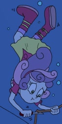 Size: 546x1080 | Tagged: safe, artist:bugssonicx, sweetie belle, human, equestria girls, g4, asphyxiation, cropped, drowning, female, knife, rope, solo, underwater, water