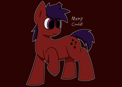 Size: 7015x4960 | Tagged: safe, artist:monycaalot, derpibooru exclusive, oc, oc only, oc:mony caalot, earth pony, earth pony oc, female, old art, red background, simple background, solo