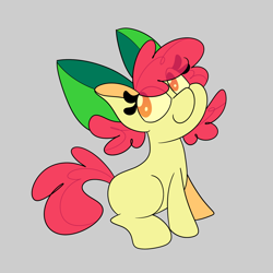 Size: 1640x1640 | Tagged: safe, artist:cosmicriff, apple bloom, earth pony, pony, g4, adorabloom, bow, cute, female, filly, foal, gray background, hair bow, simple background, smiling, solo