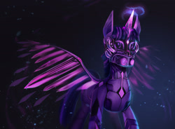 Size: 2640x1947 | Tagged: safe, artist:bananitryi, twilight sparkle, alicorn, gynoid, pony, robot, robot pony, g4, female, solo, twibot, twilight sparkle (alicorn)