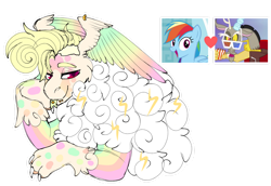 Size: 1280x881 | Tagged: safe, artist:malinraf1615, discord, rainbow dash, oc, draconequus, g4, bust, interspecies offspring, offspring, parent:discord, parent:rainbow dash, parents:discodash, portrait, simple background, siscord, transparent background