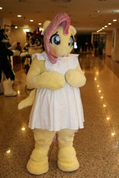 Size: 600x900 | Tagged: safe, fluttershy, g4, 2018, clothes, dress, fursuit, indoors, irl, photo, ponysuit, solo focus