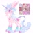 Size: 1882x1948 | Tagged: safe, artist:peaceandlove26, oc, oc only, unnamed oc, pony, unicorn, 2022, ambiguous gender, big ears, blue tail, bow, coat markings, colored eyelashes, colored hooves, colored horn, colored pinnae, colored tail, concave belly, ear piercing, earring, eyelashes, hair accessory, hair bow, hooves, horn, jewelry, kidcore, leg markings, leonine tail, long ears, long mane, long tail, mane accessory, moodboard, multicolored eyes, multicolored horn, necklace, old art, piercing, pink eyelashes, pink hooves, profile, purple eyes, rainbow horn, rainbow tail, shiny hooves, simple background, slender, smiling, socks (coat markings), solo, standing, star earring, tail, tail accessory, tail bow, thin, unicorn beard, unicorn horn, unicorn oc, unshorn fetlocks, white background, white coat