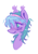 Size: 615x875 | Tagged: safe, artist:peaceandlove26, oc, oc only, oc:moonflower (webkinzworldz), pegasus, pony, 2022, blush scribble, blushing, bust, colored eyelashes, colored pinnae, ear tufts, female, female oc, green eyes, green mane, green tail, hair accessory, headband, mare, mare oc, old art, pegasus oc, profile, purple blush, purple coat, purple eyelashes, shiny mane, simple background, smiling, solo, tail, two toned mane, white background