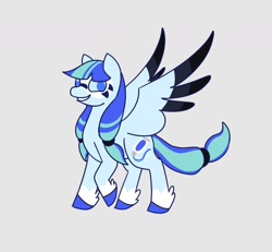 Size: 1564x1446 | Tagged: safe, artist:toothpaste_spl, oc, oc only, pegasus, pony, gray background, simple background, smiling, solo