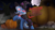 Size: 1152x648 | Tagged: safe, artist:spoopy-abby, trixie, pony, unicorn, mlp fim's fourteenth anniversary, g4, alicorn amulet, cloak, clothes, fog, hat, horn, moon, nightmare night, outdoors, pumpkin, solo, text, trixie's cape, trixie's hat