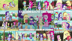 Size: 1280x722 | Tagged: safe, edit, edited screencap, editor:quoterific, screencap, applejack, bon bon, derpy hooves, fluttershy, lyra heartstrings, octavia melody, pinkie pie, rainbow dash, rarity, sweetie drops, human, equestria girls, g4, my little pony equestria girls: legend of everfree, collage, female, humane five