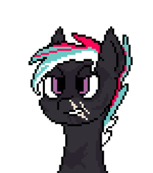 Size: 450x510 | Tagged: safe, artist:nukepony360, oc, oc only, oc:natural danger, earth pony, pony, artfight, bust, digital art, male, pixel art, portrait, scarred, simple background, solo, stallion, transparent background