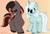 Size: 769x528 | Tagged: safe, artist:kharmacal, oc, oc only, oc:permafrost, oc:smokeshow, pony, duo, one eye closed, wink