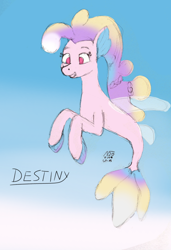 Size: 2484x3624 | Tagged: safe, artist:adamv20, destiny (g5), seapony (g4), g5, my little pony: tell your tale, the blockywockys, spoiler:g5, spoiler:my little pony: tell your tale, spoiler:tyts02e00, bioluminescent, blushing, crepuscular rays, cute, digital art, dorsal fin, eyelashes, female, fin, fin ears, fin wings, fins, fish tail, floppy ears, flowing mane, flowing tail, gradient background, happy, jade sea, looking at you, ocean, pink eyes, scales, sea pony (g5), smiling, smiling at you, solo, sunlight, swimming, tail, underwater, unitober 2024, water, wings