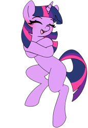 Size: 1920x2786 | Tagged: safe, artist:tamers12345, twilight sparkle, pony, unicorn, my little pony the movie: the death of twilight sparkle, g4, bipedal, blushing, happy, horn, missing cutie mark, questionable source, solo