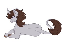 Size: 2800x2000 | Tagged: safe, artist:monnarcha, oc, oc only, oc:dorm pony, pony, unicorn, horn, leonine tail, simple background, solo, tail, transparent background, unicorn oc