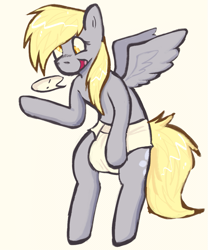 Size: 835x1003 | Tagged: safe, artist:poopslug, derpy hooves, pegasus, pony, g4, diaper, diapered, non-baby in diaper, solo