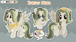 Size: 1920x1056 | Tagged: safe, artist:kabuvee, oc, oc only, oc:leaflet shank, pegasus, pony, braid, female, heterochromia, mare, solo, sunglasses