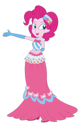 Size: 2500x3999 | Tagged: safe, alternate version, artist:ravenwolf-bases, pinkie pie, human, equestria girls, g4, clothes, dress, female, gala dress, simple background, solo, transparent background